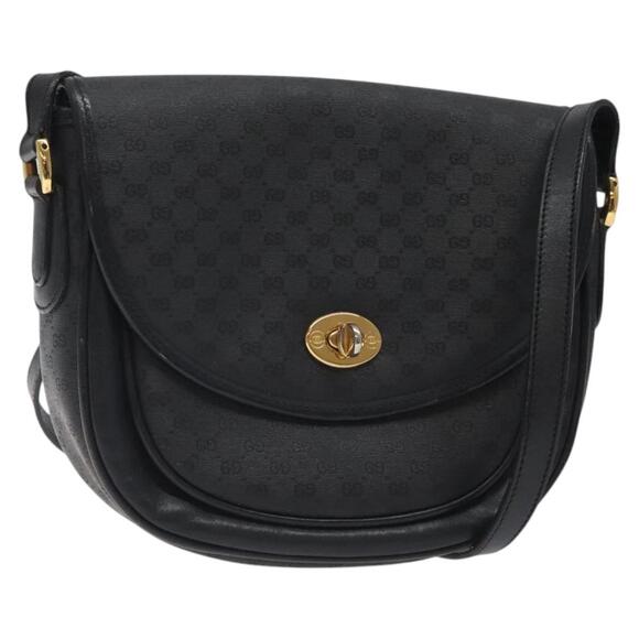 GUCCI Micro GG Canvas Shoulder Bag Black Gold 001 29 001 29 - Picture 1 of 16